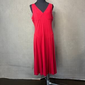 Lauren Ralph Lauren Petite Red Circle Skirt Maxi Dress L